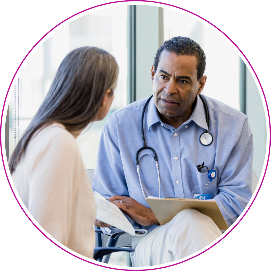 A doctor having a discussion with a patient