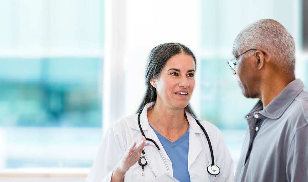 A doctor having a discussion with a patient